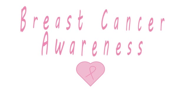 Logotipo de câncer de mama. Consciência de câncer de fita rosa em fundo preto, consciência de câncer. Logotipo de estilo moderno para campanhas de conscientização mês outubro. Dia Mundial da Consciência do Câncer de Mama - Filmagem, Vídeo