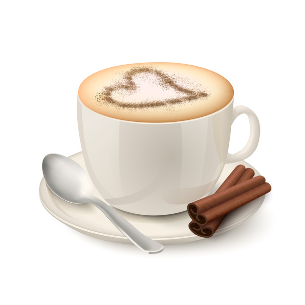 realistische kopje gevuld met koffie - Vector, afbeelding