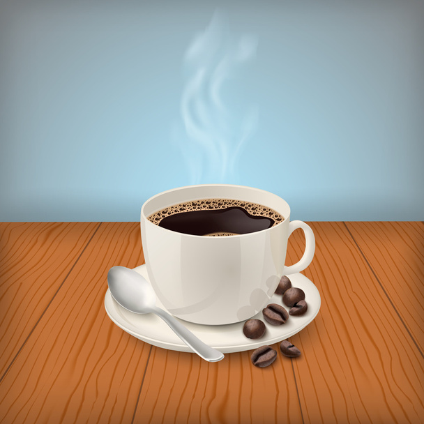 Cup with black classic espresso on the table - Vettoriali, immagini