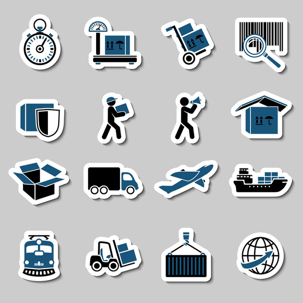 vervoer diensten stickers collectie - Vector, afbeelding