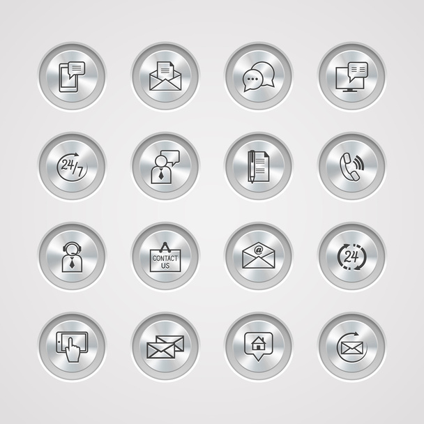 Contact Us Service Icons Set - Vector, Image