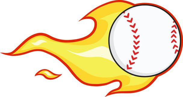 Balle de baseball avec une traînée de flammes. Set Collection vectorielle - Vecteur, image