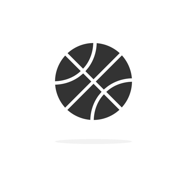 Basketbal černá ikona. Sportovní obrys míč izolované na bílém pozadí. Vektorová ilustrace. - Vektor, obrázek