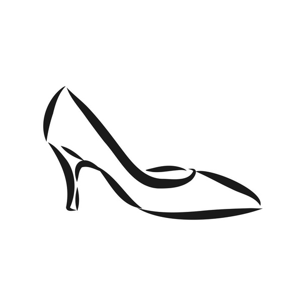 Woman's shoe, vector sketch. women's Shoe, vector sketch illustration - Vektor, kép