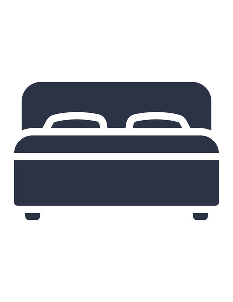 Значок двуспальной кровати. векторная иллюстрация - Вектор,изображение