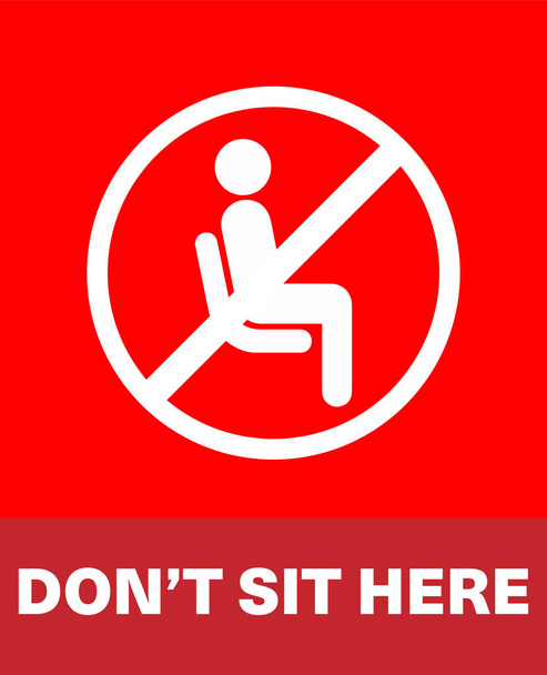 このシートを使用しないでください、または公共の場所のためにここに印刷可能なピクトグラムを座ってはいけない. - ベクター画像