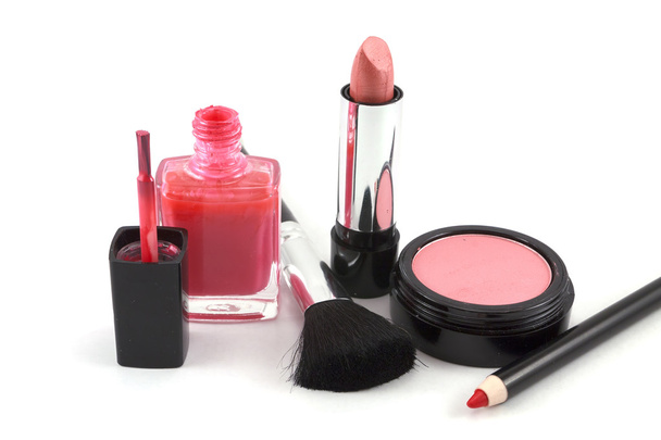 make-up set op witte achtergrond - Foto, afbeelding