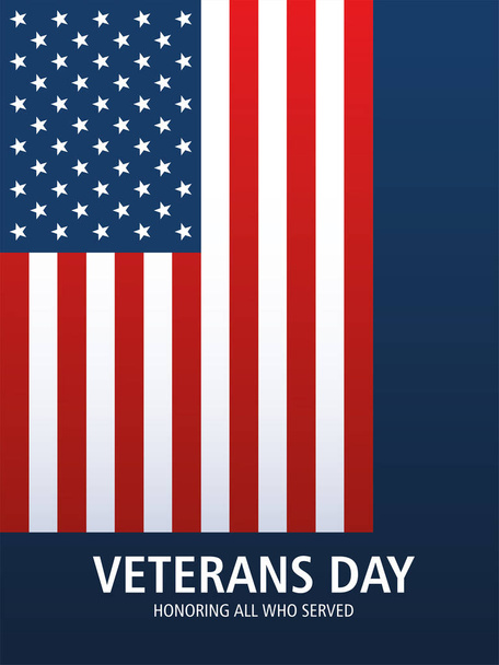 fröhlicher Veteranentag, Emblem der US-Flagge national - Vektor, Bild