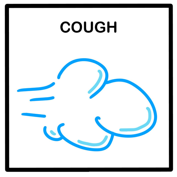 Cough hand drawn vector illustration in cartoon doodle style icon infographics pneumonia covid-19 coronavirus symptom - Vector, Image