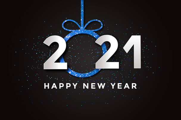 2021 Happy New Year Background (Bleu). Vacances de 2021 Année - Photo, image