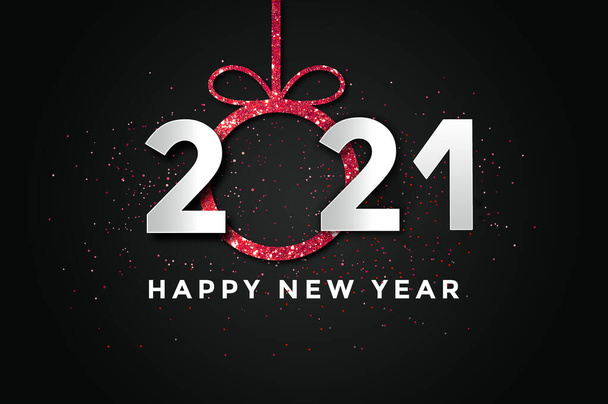 2021 Happy New Year Hintergrund (rot). Urlaub des Jahres 2021 - Foto, Bild