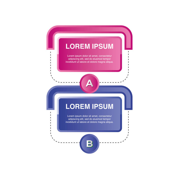 opções passo infográfico banners e letras a, b, modelo de design - Vetor, Imagem