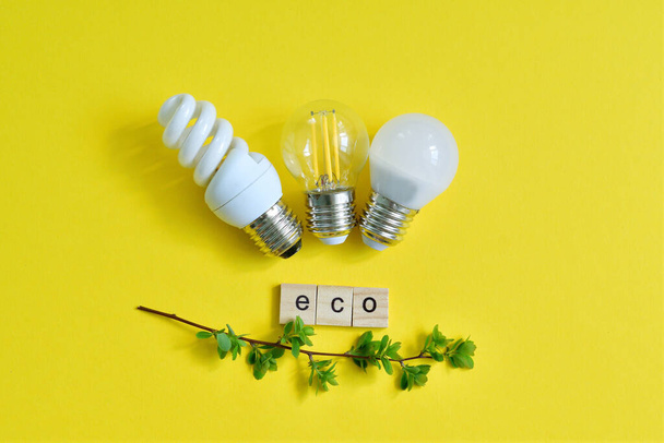 green technologies. Eco lamp. Energy efficiency concept. - Photo, Image