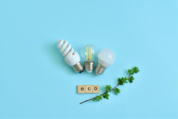 green technologies. Eco lamp. Energy efficiency concept. - Photo, Image