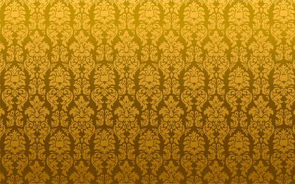 黄金のシームレスなダマスク織のベクトル図 - ベクター画像