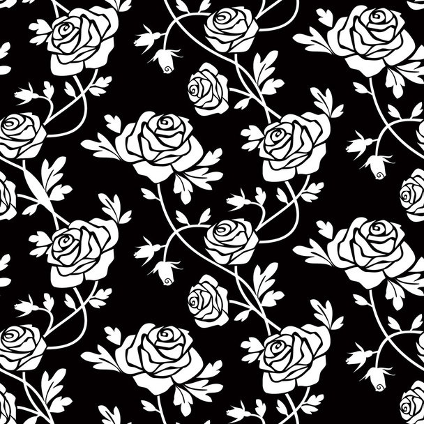 Rosas brancas em preto
 - Vetor, Imagem