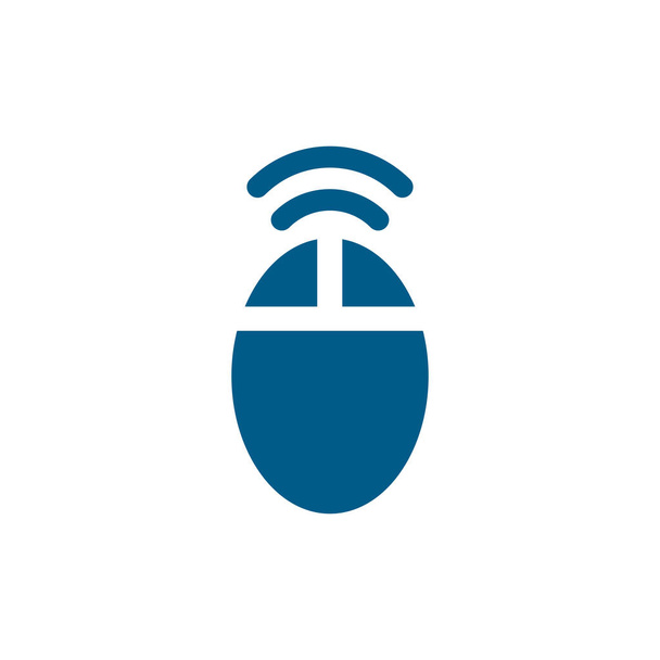Wifi Mouse Icona blu su sfondo bianco. Illustrazione vettoriale in stile piatto blu - Vettoriali, immagini