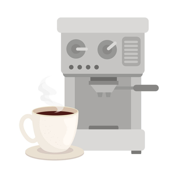 kávéfőző gép és pohárvektor kialakítása - Vektor, kép