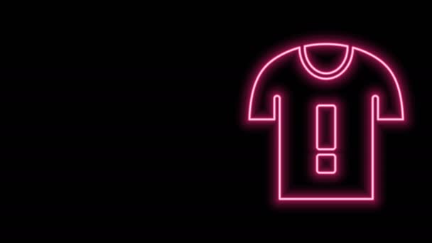 Glowing neon line T-shirt protest icon isolated on black background. 4K Video motion graphic animation - Footage, Video