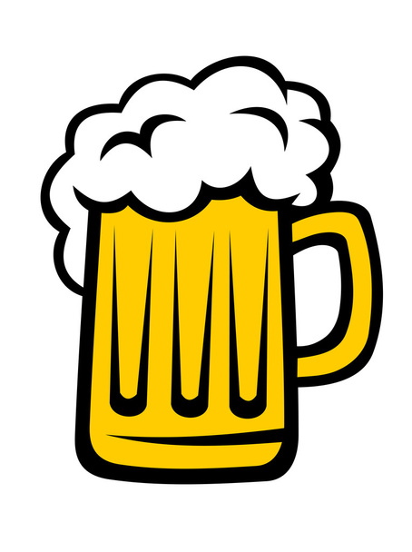 πίντα μπίρα με ένα μεγάλο κεφάλι αφρώδη - Διάνυσμα, εικόνα