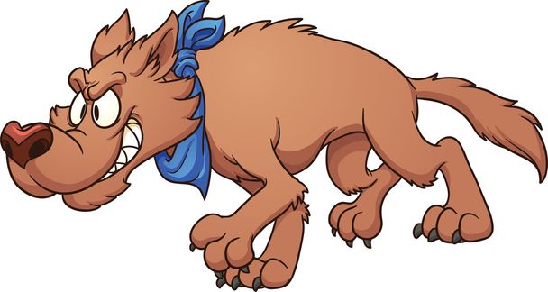 Zeichentrickwolf - Vektor, Bild