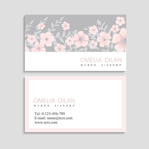 Flower business cards template - Vecteur, image