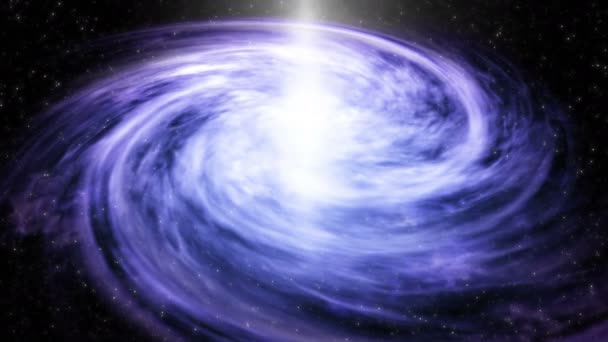 4K Kék ibolyaszín spirál galaxis csillogó fényes görbületi sebesség csillag részecske mozgás háttér, csillagfény köd a galaxisban a világűr. Ezt a képet a NASA készítette. - Felvétel, videó