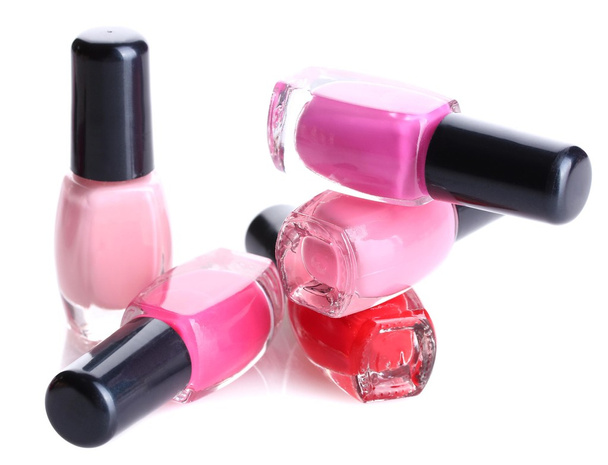 Group of nail polishes isolated on white - Φωτογραφία, εικόνα