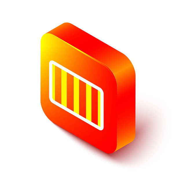 Isometrische Linie Farbpalette Führungssymbol isoliert auf weißem Hintergrund. Modulares Netz. Orangefarbene quadratische Taste. Vektor. - Vektor, Bild