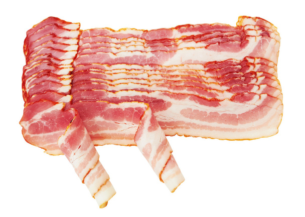 Tocino de cerdo fresco en rodajas
 - Foto, Imagen