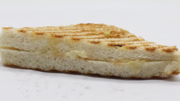 sandwich geïsoleerd op witte achtergrond - Video