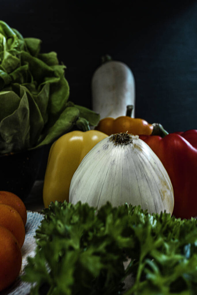 A closeup of different fresh vegetables - Фото, зображення