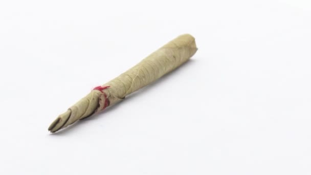 Cigar isolated on white background - Footage, Video