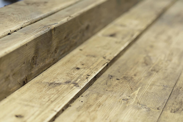 Wood texture background. The contrasting texture of the boards. Wooden structure macro shot. - Photo, Image