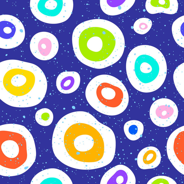 Pop Art seamless pattern geometric modern with colorful acid vector seamless layout with circle spots. Illustration with set of colorful abstract circles. Vector Illustration - Вектор,изображение