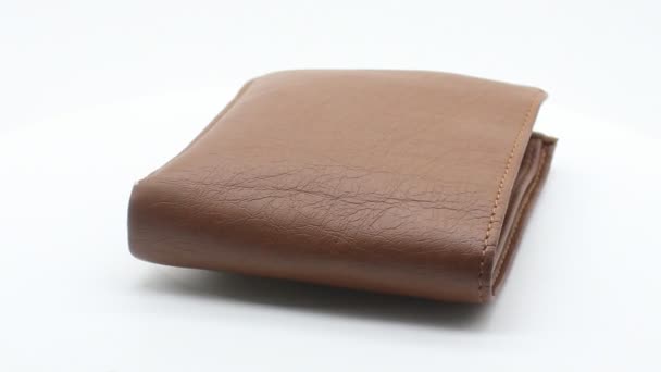 Wallet for men on white background - Footage, Video