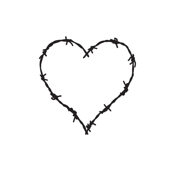 Εικονογράφηση διάνυσμα της καρδιάς συρματόπλεγμα - Διάνυσμα, εικόνα