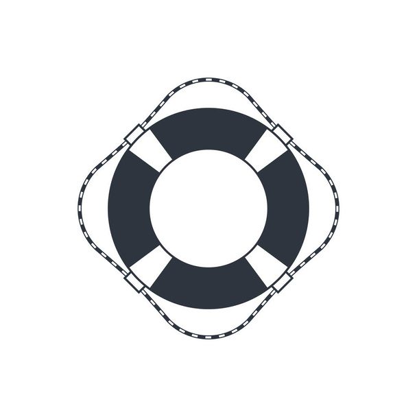 Grafická ikona záchranné bóje. Záchranný kruh lodi izolovaný na bílém pozadí. Symbol spásy. Vektorová ilustrace - Vektor, obrázek