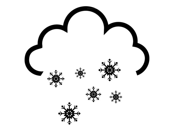 Czarno-biała prognoza pogody dla Snow Fall - Wektor, obraz