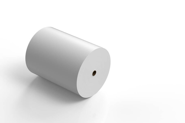 3d rendering white paper roll on white background - Photo, Image