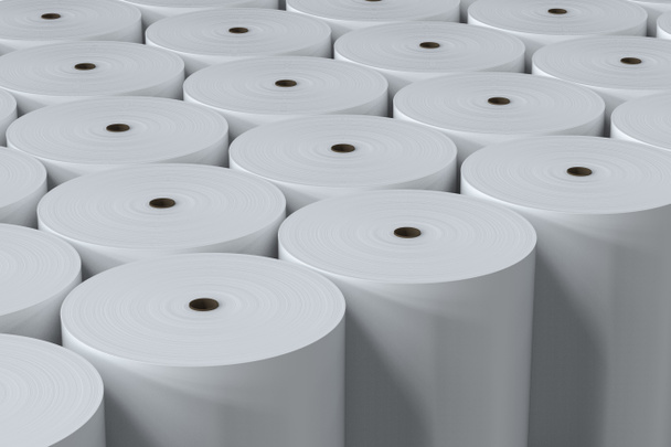3d cantidad de representación de rollos de papel blanco  - Foto, Imagen