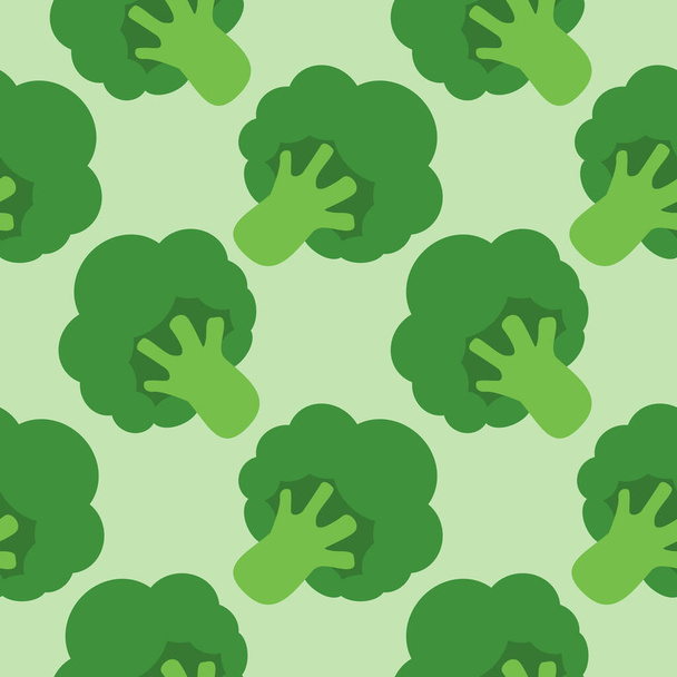 Broccoli cabbage seamless pattern. Flat vegetable broccoli. Fresh green Vegetable, Vegetarian, vegan Healthy organic food. Different sizes of broccoli. Flat vector illustration - Vecteur, image