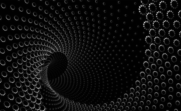 Túnel o agujero de gusano. Túnel digital. Túnel 3D. Fondo abstracto vector imagen - Vector, Imagen