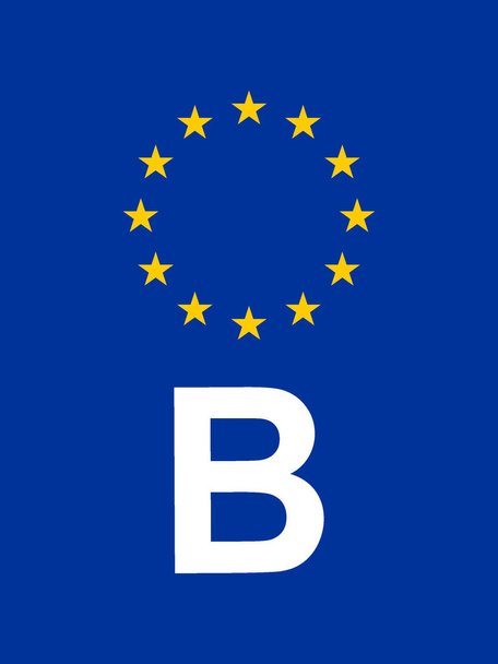 European Union Licence Plate Standard Format International Country Code of Belgium - Vector, Image