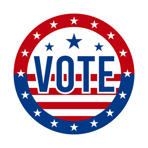 Emblema de votação eleitoral presidencial 2020 Estados Unidos da América. Símbolo Patriótico dos EUA - Bandeira Americana. Pin de apoio democrático / republicano, Emblema, Selo ou Botão. 3 de Novembro - Vetor, Imagem