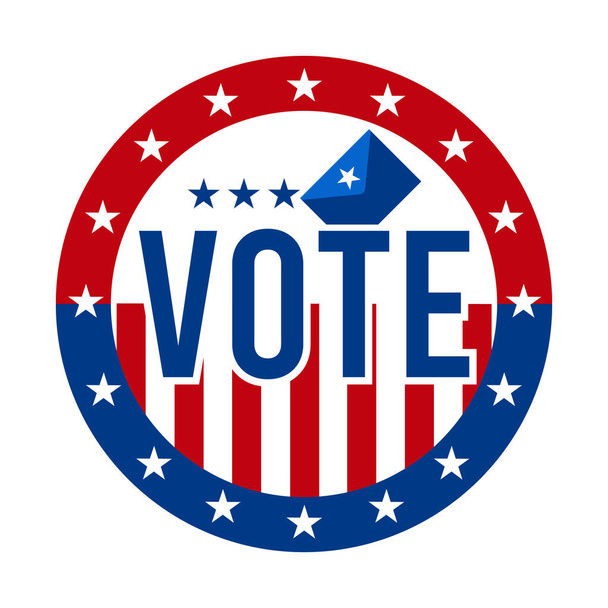 2020 Başkanlık Seçim Rozeti - Amerika Birleşik Devletleri. Amerikan Vatanseverlik Sembolü, Amerikan Bayrağı. Demokratik / Cumhuriyetçi Destek İğnesi, Amblem, Damga veya Düğme. 3 Kasım - Vektör, Görsel