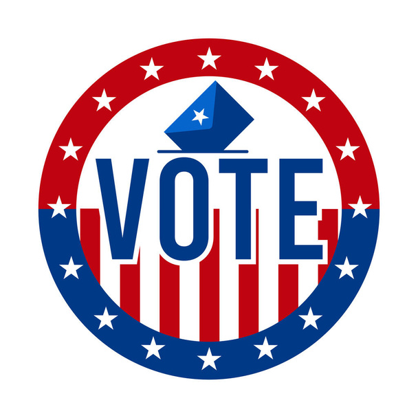 2020 Başkanlık Seçim Rozeti - Amerika Birleşik Devletleri. Amerikan Vatanseverlik Sembolü, Amerikan Bayrağı. Demokratik / Cumhuriyetçi Destek İğnesi, Amblem, Damga veya Düğme. 3 Kasım - Vektör, Görsel