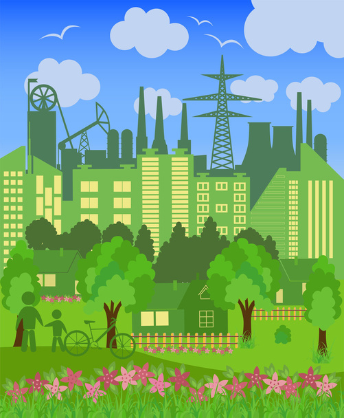 Environmentally symbols of urban lifestyles - ベクター画像