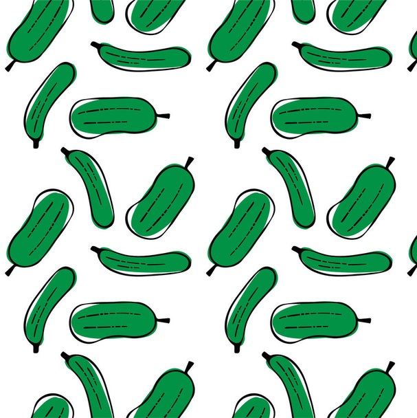 Seamless pattern with cucumbers. Thanksgiving Day. Vector illustration - Vector, Image