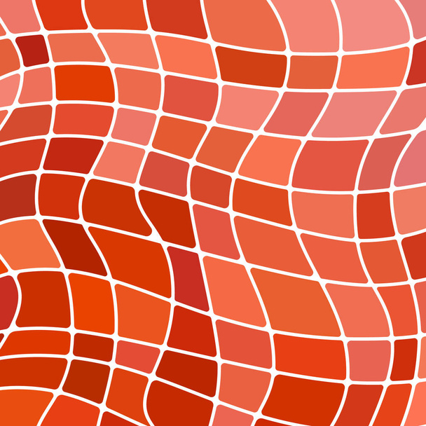 abstract vector stained-glass mosaic background - red and orange - Vektor, obrázek